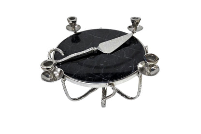 Octopus Candle Cheese Board with Cake Lifter – Coastal Aluminum Serving Platter