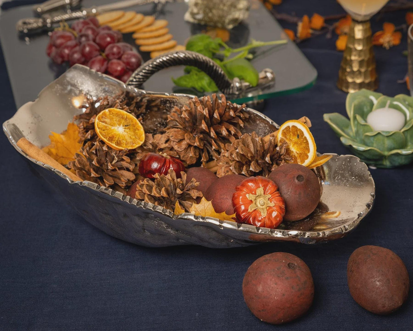 Nickel Plated Aluminum Runabout Bowl | Polished Silver Decorative Accent Piece
