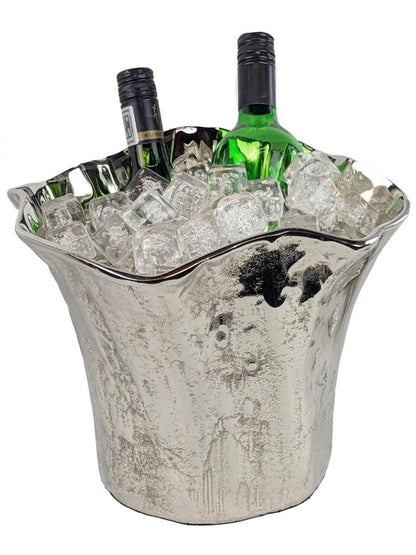 Artisan Aluminum Ice Bucket with Scoop | 3-6 Bottle Wine Cooler