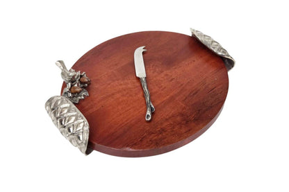 Trellis Designs Wooden Cheese Board – Rustic Farmhouse Charcuterie Serving Tray