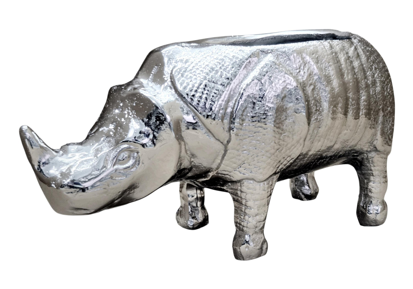Rhino Wine Holder | Single Bottle Metal Wine Rack | Animal-Themed Décor | Unique Bar & Table Accent Animal Shape Wine Chiller