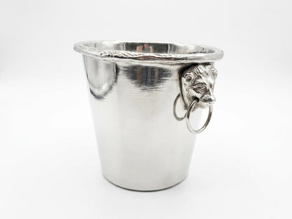Versace-Inspired Aluminum Wine Cooler Holder: Silver Luxury Bar Decor (8x7x7H inches)