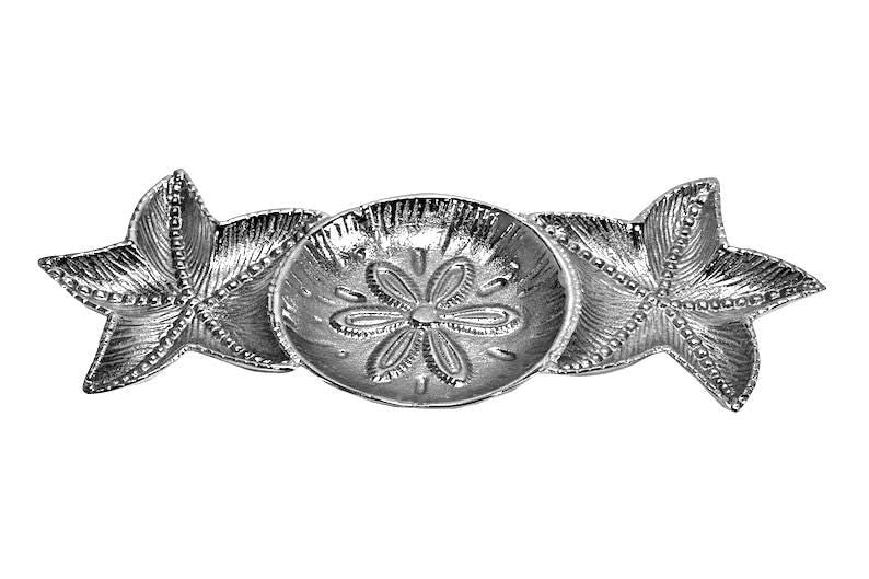 Handcrafted Aluminum Platter | Silver Serving Tray, Table Centerpiece
