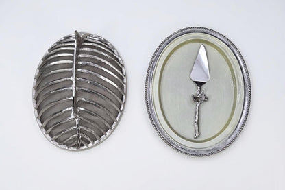 Fish Design Cheese Platter with Lid – Enamel Aluminum Charcuterie Serving Tray