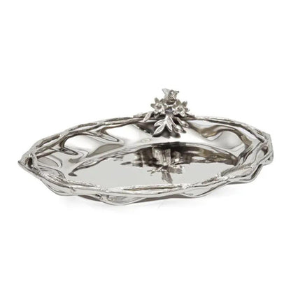 Handmade Aluminum Serving Tray, Decorative Centerpiece, Festive Table Decor, Metal Platter