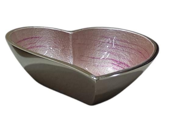 Handcrafted Heart Aluminum Bowl, Decorative Serving Dish, Romantic Home Decor Accent