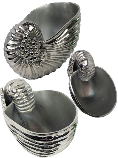 Aluminum Nautilus Seashell Wine Chiller | Coastal Vase Planter