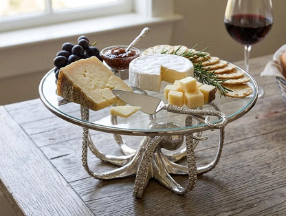 Octopus Kraken Cheese Board, Nautical Charcuterie Platter, Coastal Serving Tray