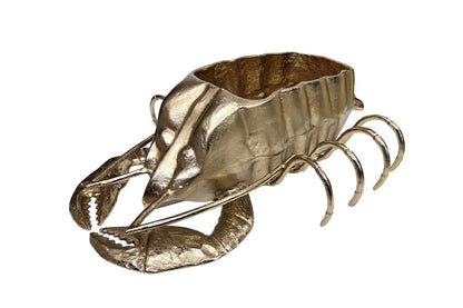 Gold Lobster Wine Bottle Holder, Nautical Bar Decor, Beach House Wine Rack