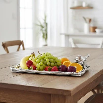 Bird-Themed Rectangular Platter – Elegant Charm with a Sturdy Base